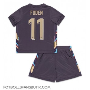 England Phil Foden #11 Replika Bortatröja Barn EM 2024 Kortärmad (+ Korta byxor)